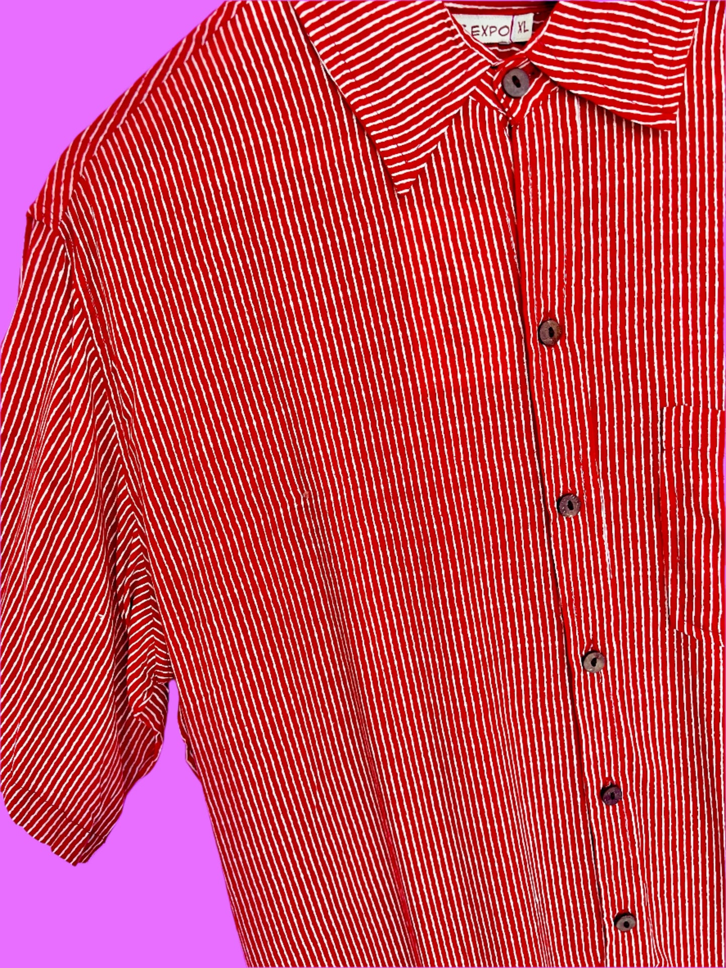 SAIRA Short Sleeve Shirt Retro Crimson Rail