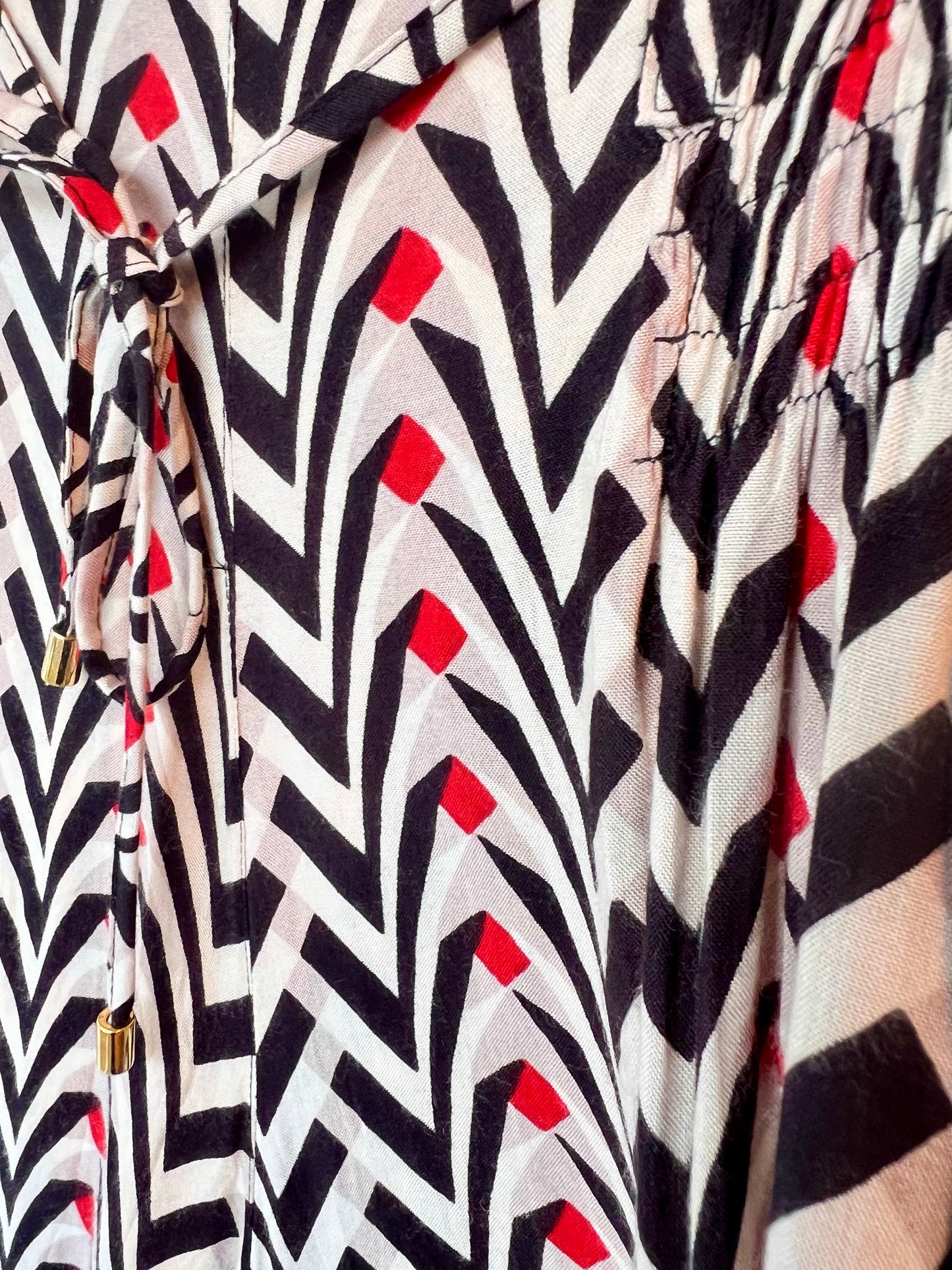 RASA Pants Red & Black Chevron