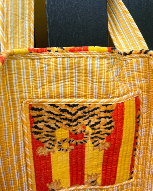 VELVET BAG YELLOW TIGER