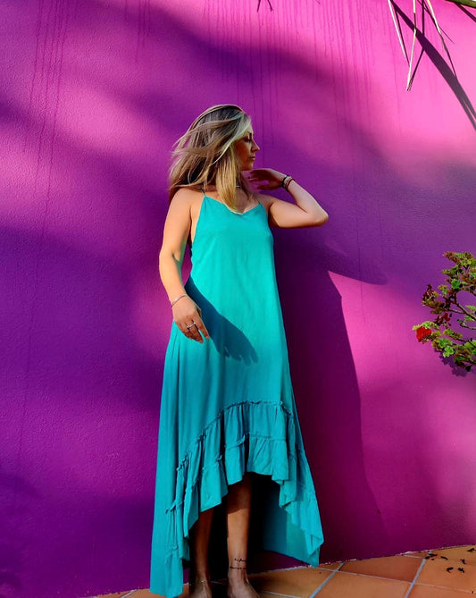 MALAGA Dress Turquoise - Stylish, Versatile & Elegant | The Cocoon Way