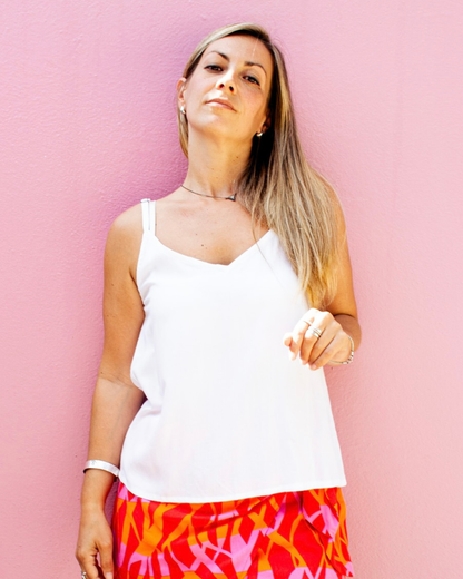 NILA Tank Top White (view 3), coastal resort wear — The Cocoon Way