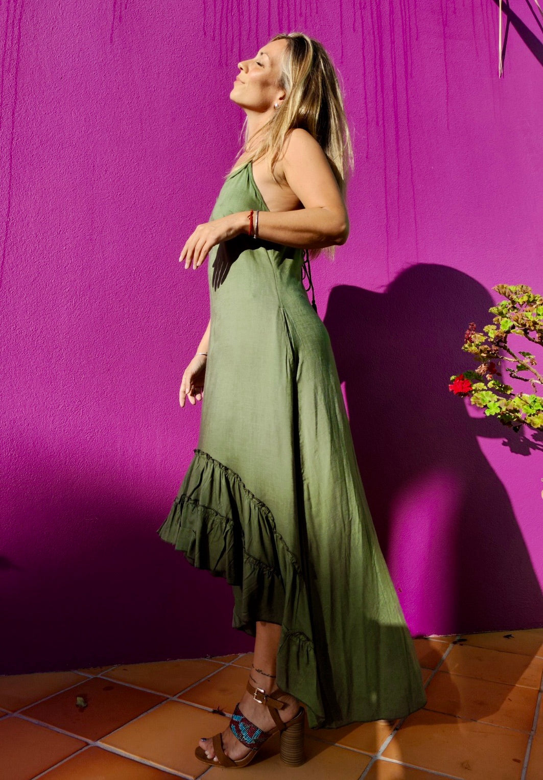 MALAGA Dress Olive - Stylish, Versatile & Elegant | The Cocoon Way