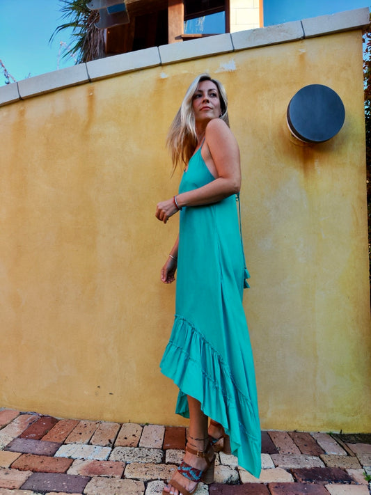 MALAGA Dress Turquoise - Stylish, Versatile & Elegant | The Cocoon Way