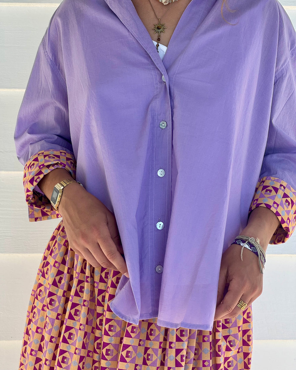 SYDNEY Shirt Lilac, coastal resort wear — The Cocoon Way