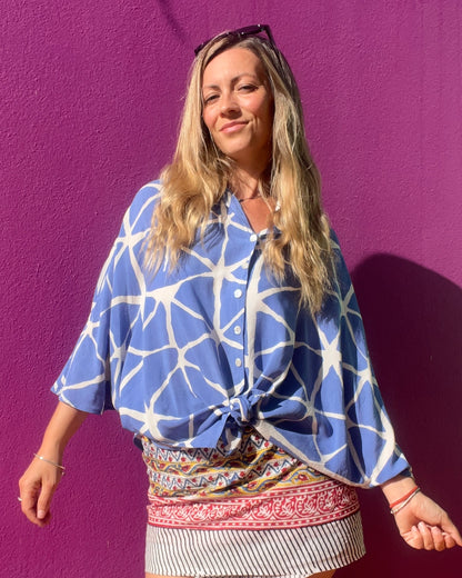 MONIKA Shirt Sky (view 4), coastal resort wear — The Cocoon Way