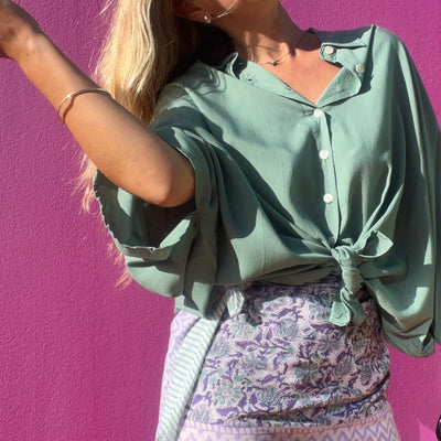 MONIKA Shirt Teal, coastal resort wear — The Cocoon Way