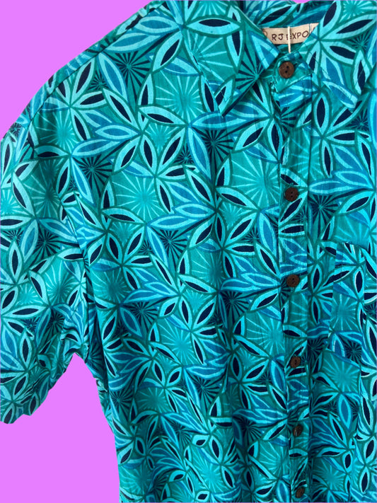 SAIRA Short Sleeve Ocean Bloom