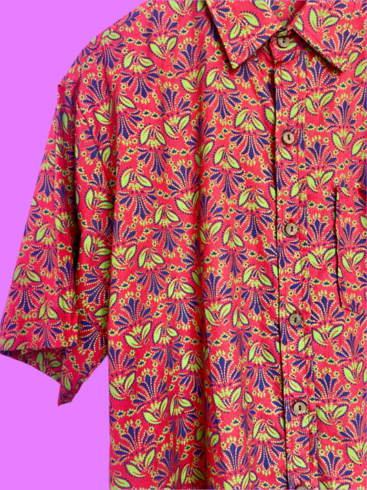 SAIRA Short Sleeve Red Floral