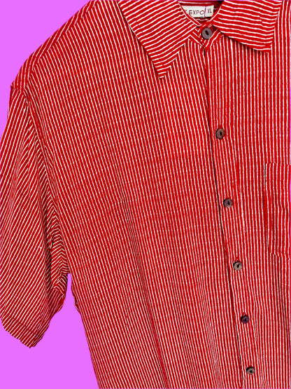 SAIRA Short Sleeve Shirt Retro Crimson Rail