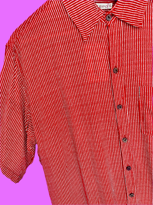 SAIRA Short Sleeve Shirt Retro Crimson Rail