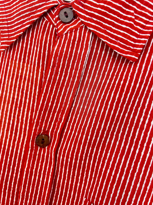 SAIRA Short Sleeve Shirt Retro Crimson Rail