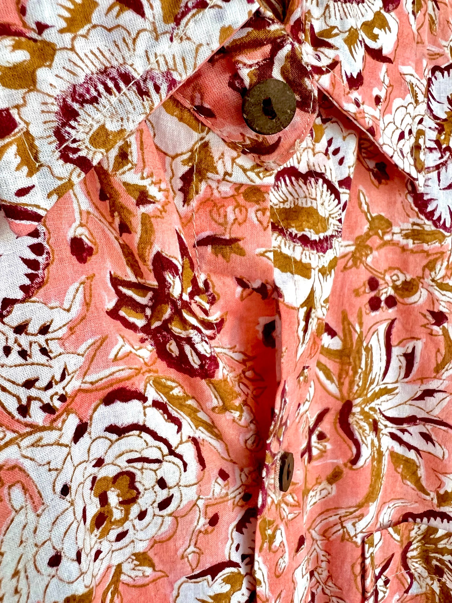 SAIRA Short Sleeve Shirt Peach Floral