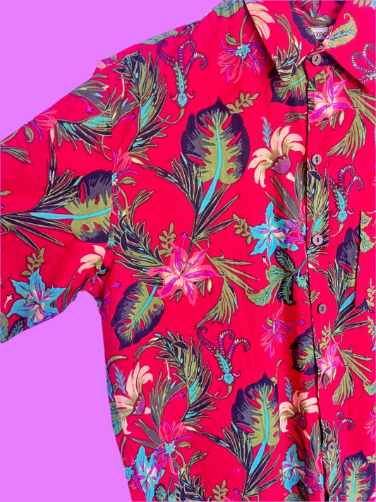 SAIRA Short Sleeve Crimson Jungle