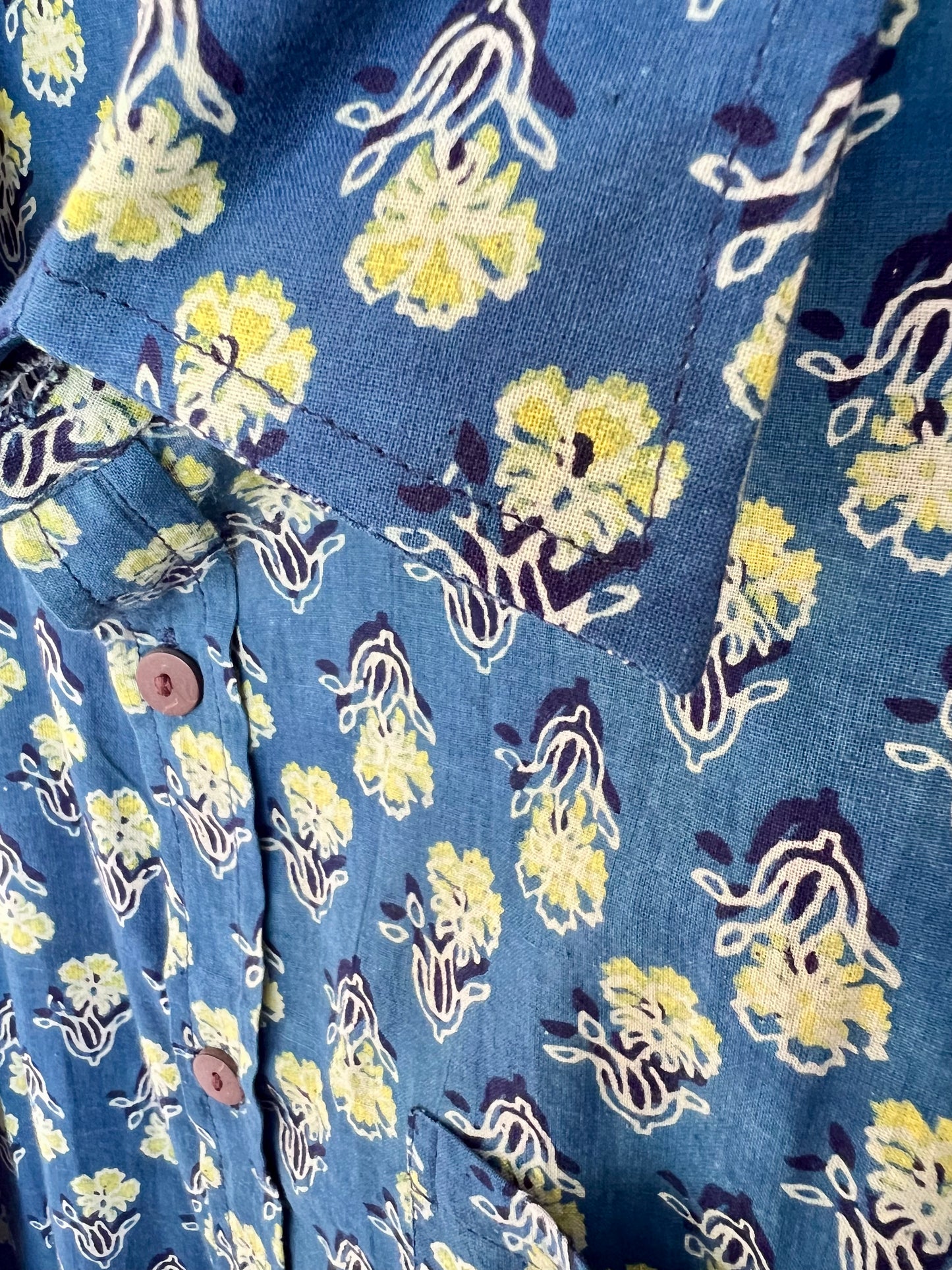 PADMA Short Sleeve Shirt | Indigo Mimosa