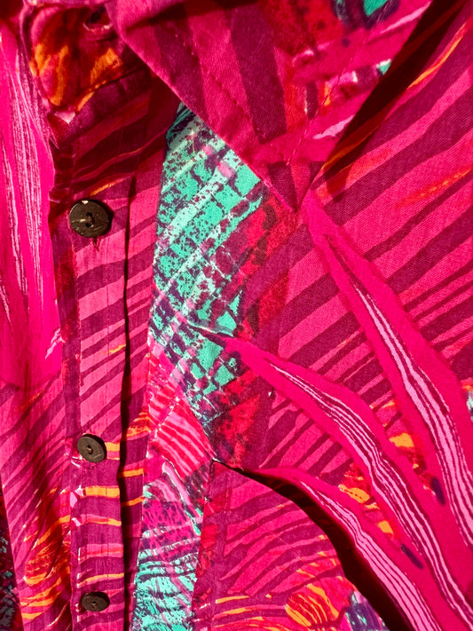 PADMA Short Sleeve Fuchsia Palms