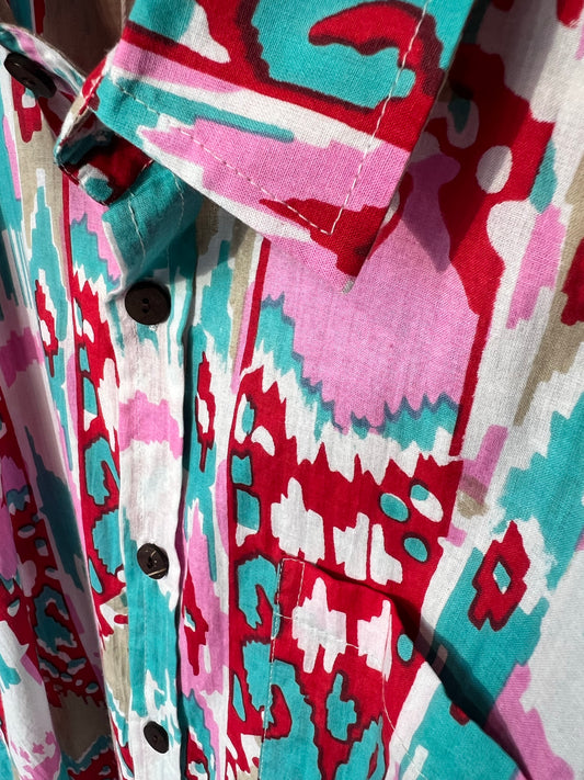 PADMA Short Sleeve Neon Ikat