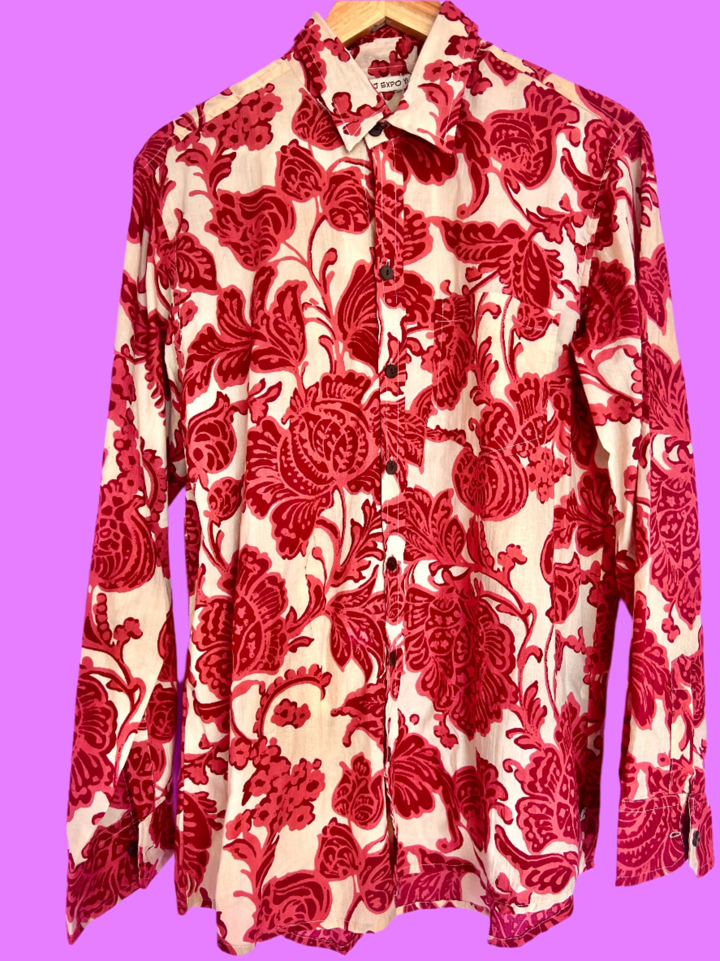 SAIRA Long Sleeve Red and Cream Floral