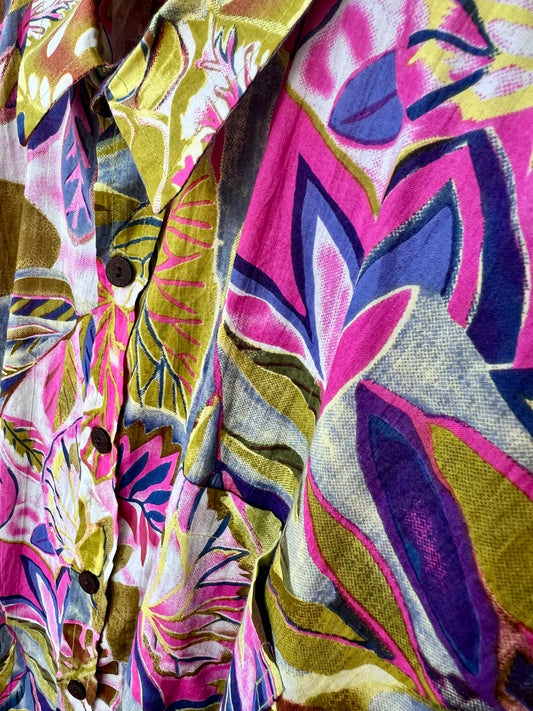 PADMA Long Sleeve Pink and Green Foral