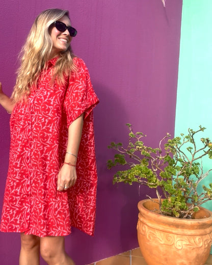 ALBA Maxi Shirt Berry Bloom