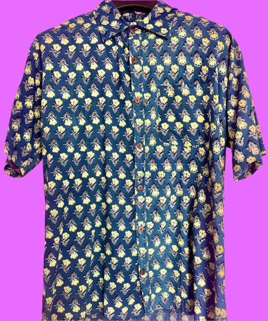 PADMA Short Sleeve Shirt | Indigo Mimosa