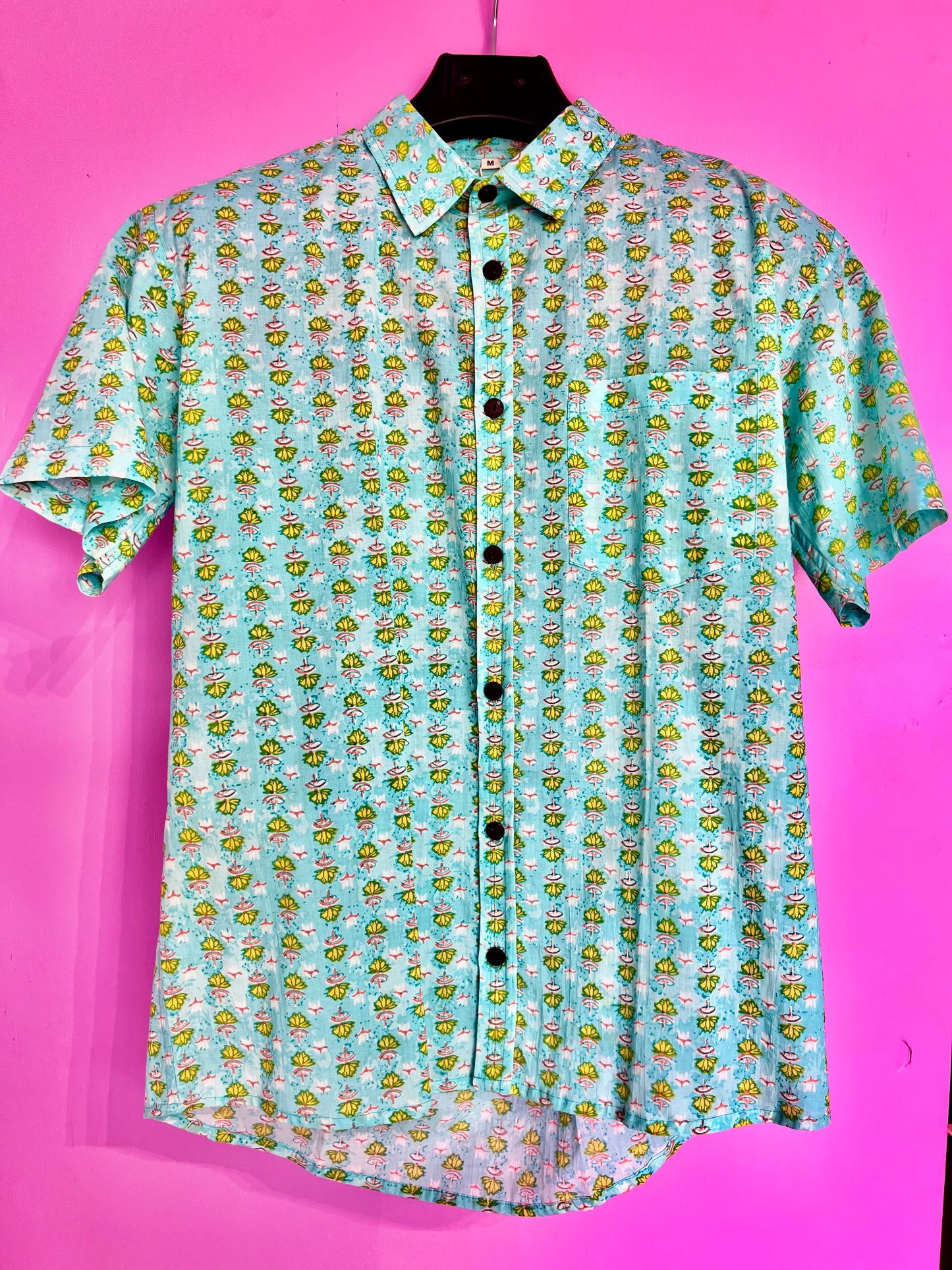 PADMA Short Sleeve Shirt | Turquoise Mimosa