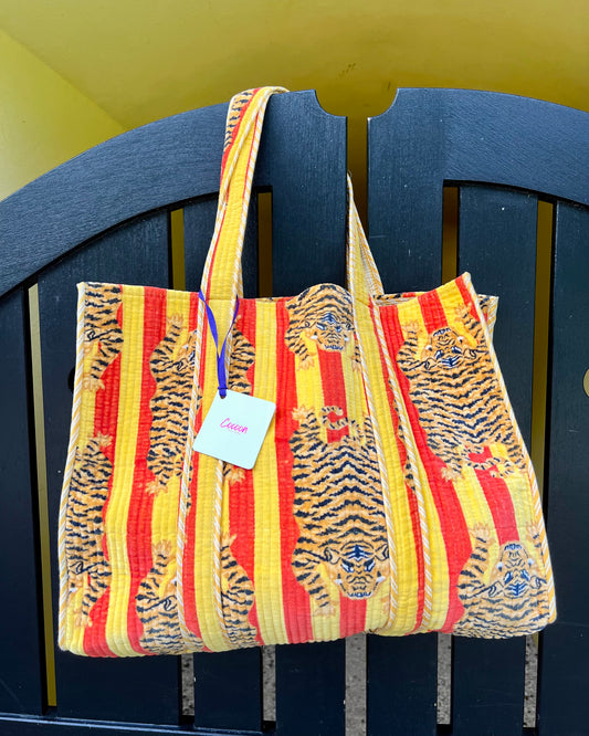 VELVET BAG YELLOW TIGER