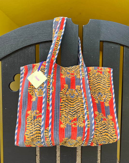 VELVET BAG GREY TIGER