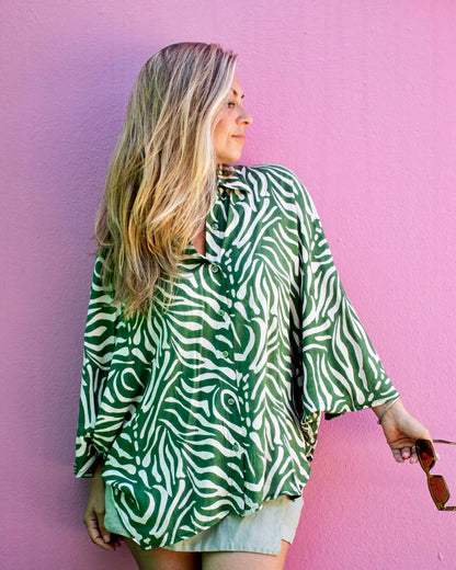 MONIKA Shirt Forest, coastal resort wear — The Cocoon Way