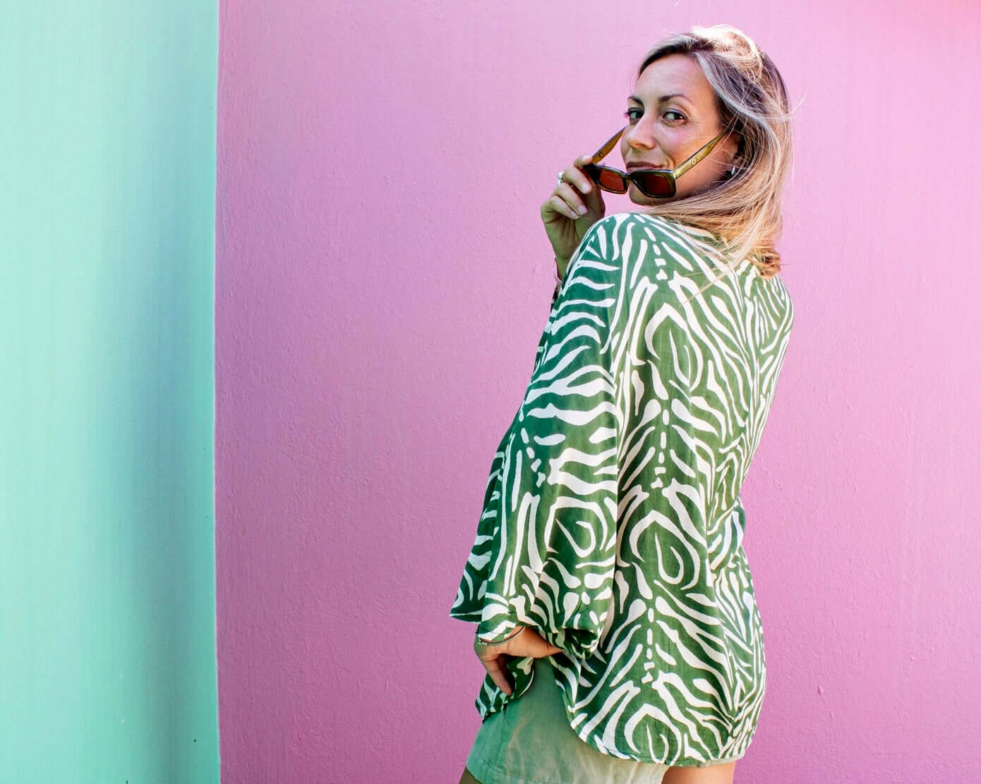 MONIKA Shirt Forest (view 2), coastal resort wear — The Cocoon Way