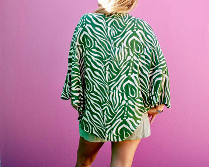 MONIKA Shirt Forest (view 3), coastal resort wear — The Cocoon Way