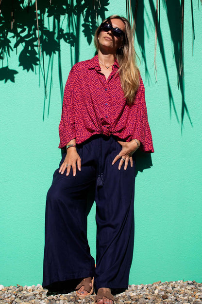 RASA Pants Blue Ink, coastal resort wear — The Cocoon Way