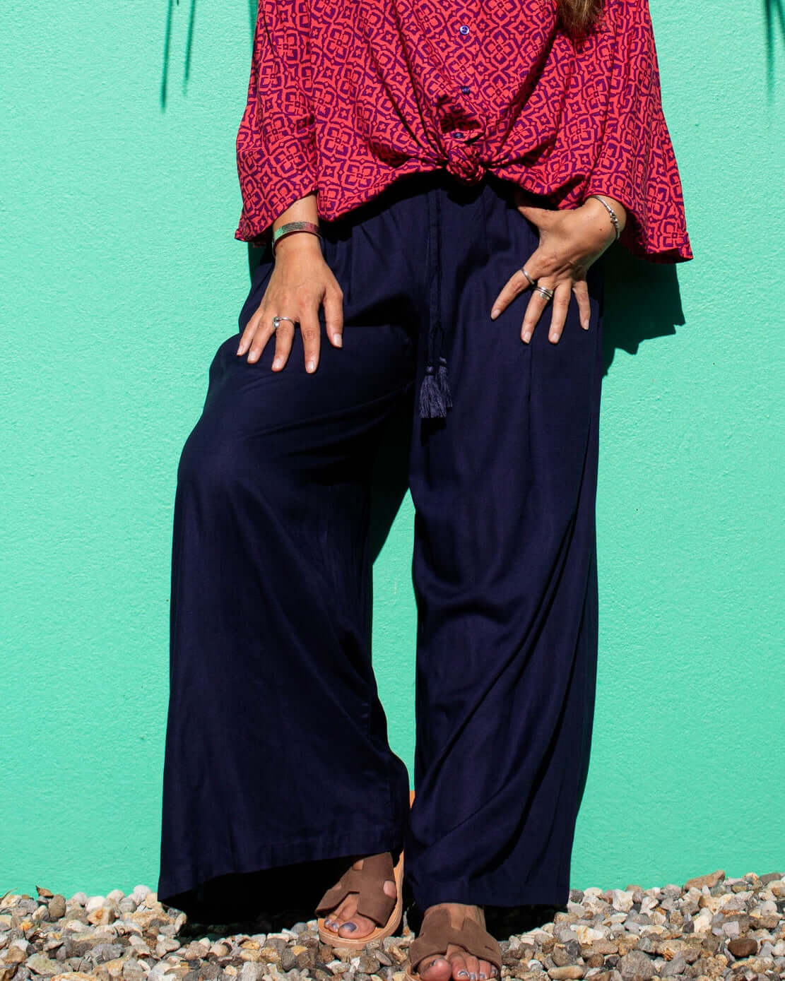 RASA Pants Blue Ink (view 3), coastal resort wear — The Cocoon Way