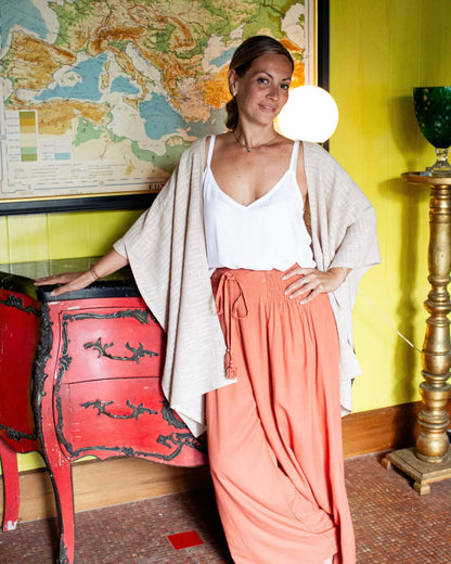 RASA Pants Peach (view 2), coastal resort wear — The Cocoon Way