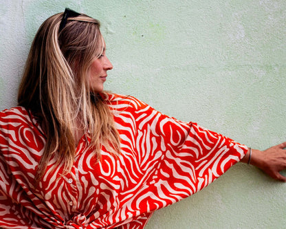 MONIKA Shirt Orange Pop, coastal resort wear — The Cocoon Way
