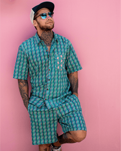 PADMA Short Sleeve Shirt Neon Wave