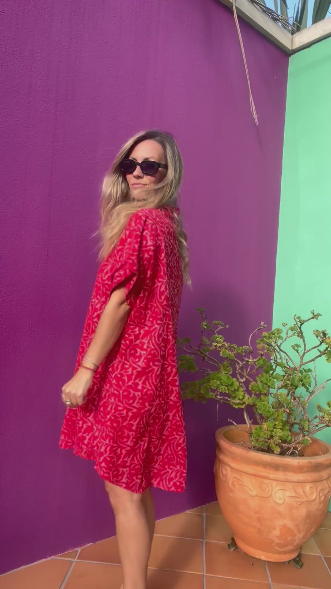 ALBA Maxi Shirt Berry Bloom